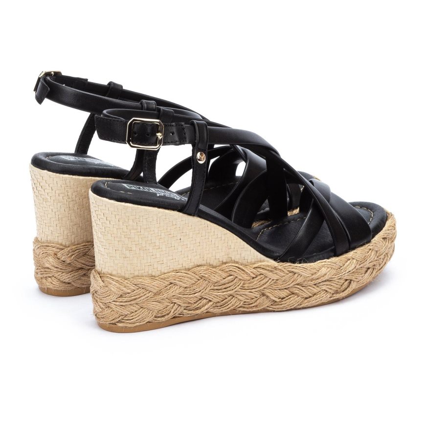 Women's Pikolinos RONDA Wedge Sandals Black | NZ K7152A9